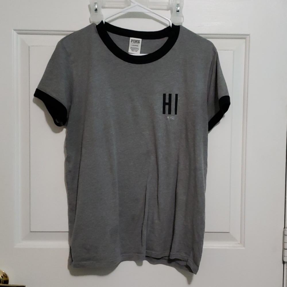 PINK Grey Aloha top